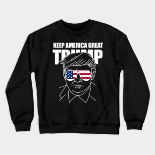 Keep America Great Vote For Trump -American Flag Crewneck Sweatshirt